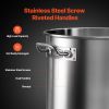 Stainless Steel Stockpot, 36 Quart Cooking Pots, Cookware Sauce Pot with Basket, Lid, and Handle, Heavy Duty Commercial Grade Stock Pot, Sanding