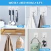 Adhesive Wall Hooks 13LB Heavy Duty No Drill Large Transparent Waterproof Hooks for Bathroom Kitchen Towel Coat 12 Pack - Clear