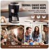 Coffee Maker with Grinder, 8 Cup Programmable Coffee Machine, Grind and Brew Coffee Maker with 24-Hour Timer for Auto Brew, Reusable Filter, for