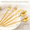 40-piece gold and silver cutlery set, 8-person stainless steel cutlery set, food-grade knives, forks and spoons. - 40-piece set