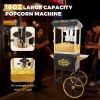 16Oz Commercial Popcorn Machine With Cart and 16 Oz Kettle , Movie Theater Popcorn Machine, Gold Black Pop Corn Machine with 3-Switch Control &