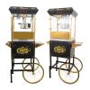 16Oz Commercial Popcorn Machine With Cart and 16 Oz Kettle , Movie Theater Popcorn Machine, Gold Black Pop Corn Machine with 3-Switch Control &