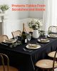 Black Tablecloths for Rectangle Tables, 6 Pack, 70 x 120 Inches, Reusable and Machine Washable Table Clothes, Wrinkle-Resistant Polyester Fabric