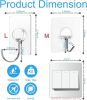 Adhesive Wall Hooks 13LB Heavy Duty No Drill Large Transparent Waterproof Hooks for Bathroom Kitchen Towel Coat 12 Pack - Clear