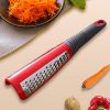 1pc Handheld Multi-purpose Cheese Grater, Chocolate Cheese Scraper, Stainless Steel Vegetable Double-sided Grater, Kitchen Tool - Red