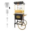 16Oz Commercial Popcorn Machine With Cart and 16 Oz Kettle , Movie Theater Popcorn Machine, Gold Black Pop Corn Machine with 3-Switch Control &