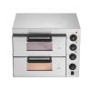 Commercial Pizza Oven Countertop, 14-Inch Double Deck Layer, Stainless Steel Electric Pizza Oven with Stone and Handle, Multipurpose Indoor Pizza