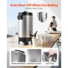 Commercial Coffee Urn, 40 Cup 203oz Hot Beverage Dispenser with Dripless Faucet, 1090W Quick-Brewing Coffee Maker, Automatic Temperature Control,